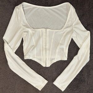 Corset White Long Sleeve Top